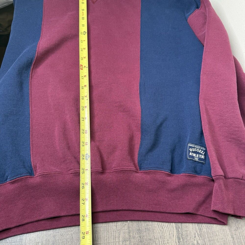 Vintage 90s Russell Athletic Crewneck Sweatshirt XL Made in USA Colorblock Boxy - Picture 7 of 9